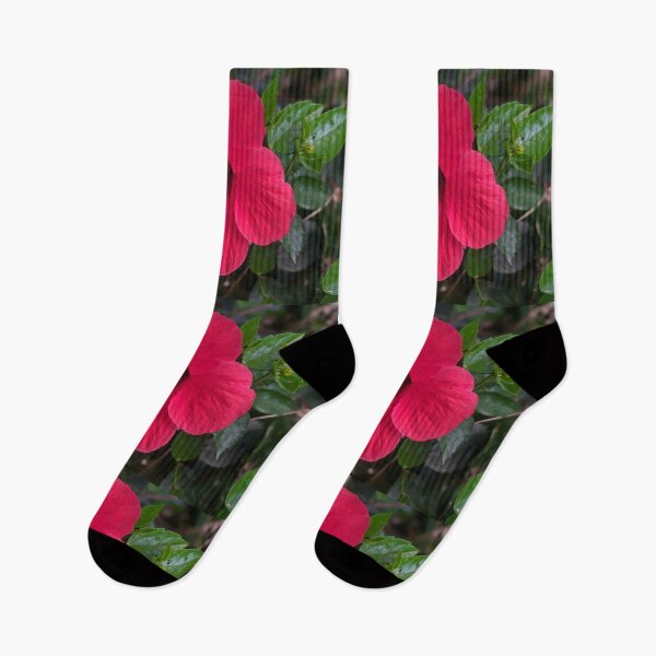 Item preview, Hot Red Green Exotic Hibiscus Tropical Flower Shapes Mania designed and sold by Shapes-Mania.