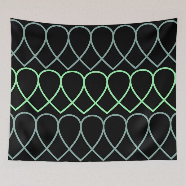 Item preview, Cambridge blue  and light green colors hearts shape pattern designed and sold by Designfs.