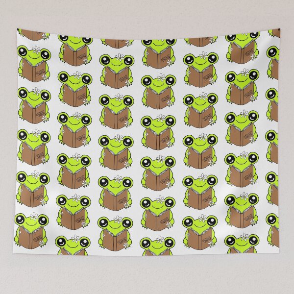 Item preview, Cute Green Frog with Book – "Just One More Chapter" designed and sold by MrsCreative1.