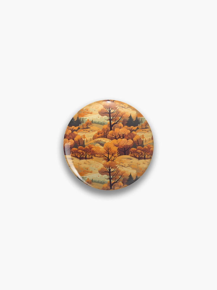 Thumbnail 1 of 3, Pin, Colorful Fall Landscape Pattern designed and sold by MirucaDesign.