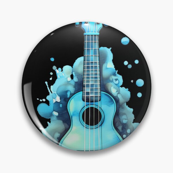 Item preview, Watercolor Painted Ukulele, Colorful Ukulele with Paint Splashes. Vivid Shades/Sky Blue. designed and sold by My-fake-places.