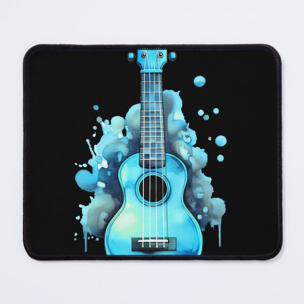Item preview, Watercolor Painted Ukulele, Colorful Ukulele with Paint Splashes. Vivid Shades/Sky Blue. designed and sold by My-fake-places.