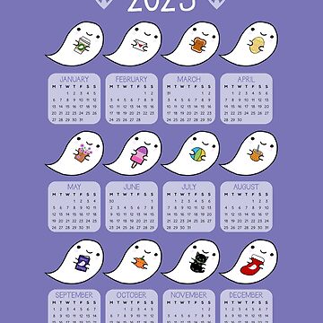 Artwork thumbnail, Kawaii Ghost Favourites 2025 Calendar by marcelinesmith
