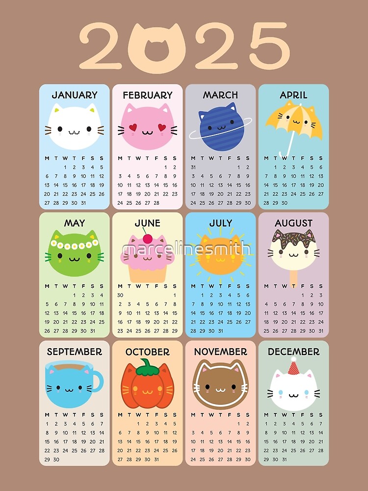 Cute Cats 2025 Calendar cute-cats-2025-calendar-photographic-print-for-sale-by-marceline-smith-redbubble