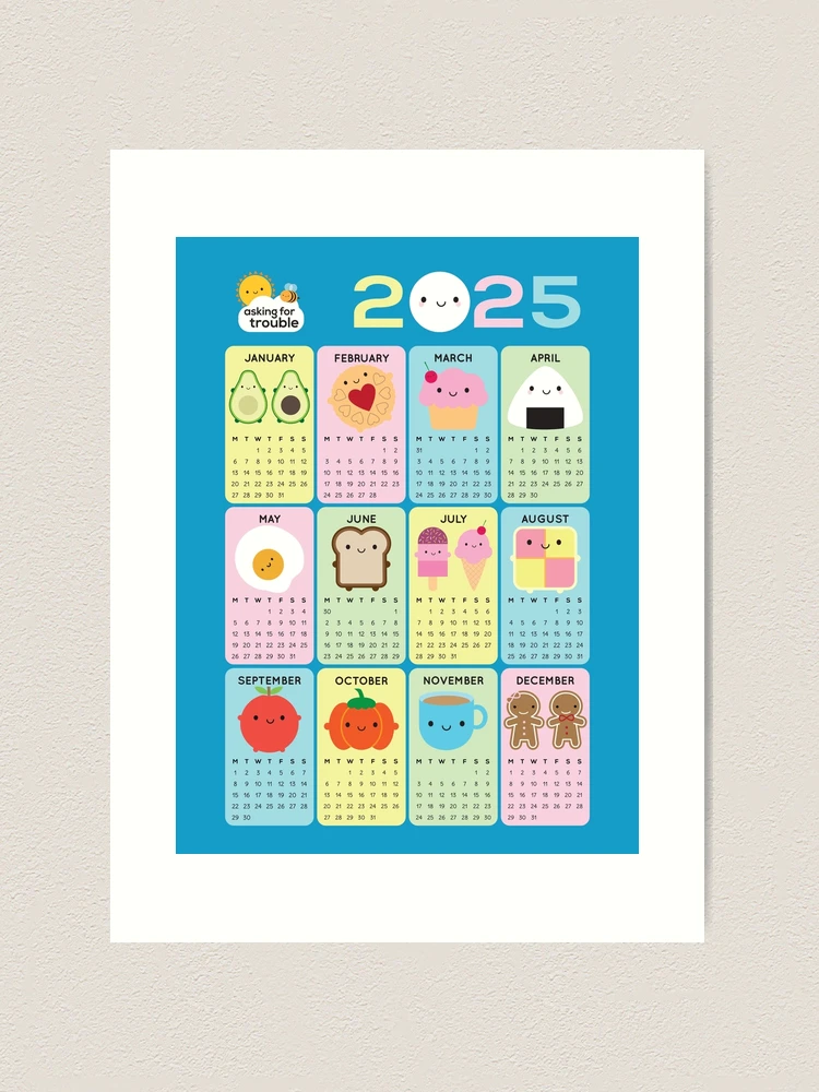 kawaii-food-2025-calendar-art-print-for-sale-by-marceline-smith-redbubble