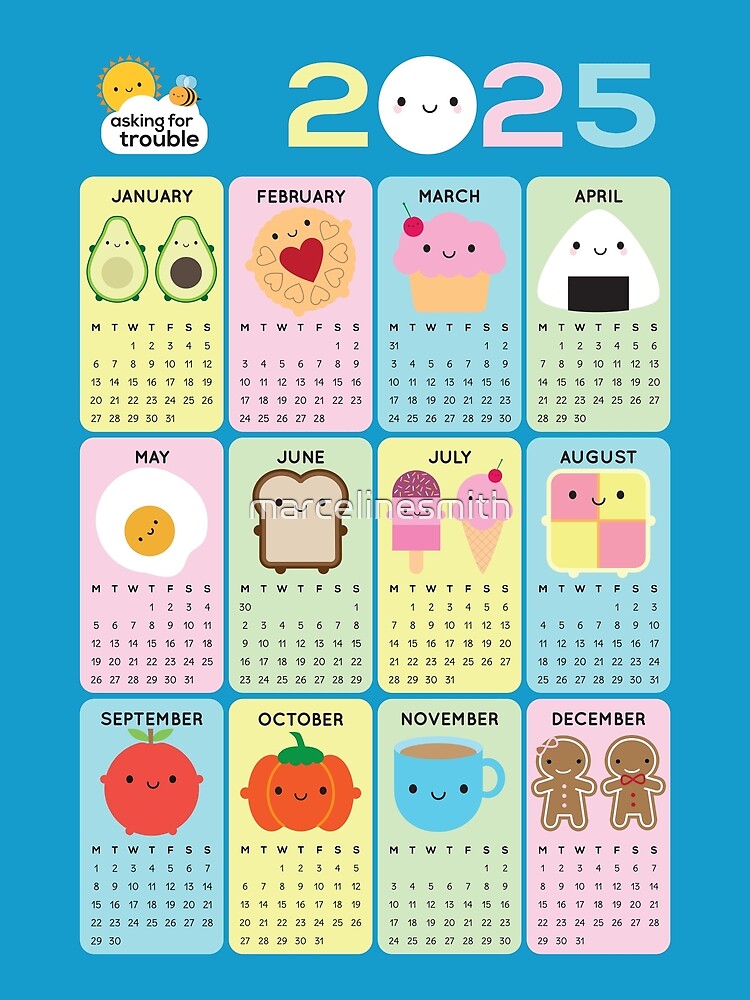 Kawaii Food 2025 Calendar kawaii-food-2025-calendar-art-print-for-sale-by-marceline-smith-redbubble