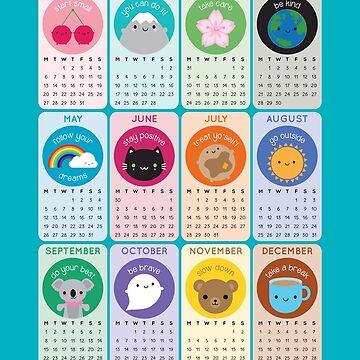 Artwork thumbnail, Kawaii Motivation & Self Care 2025 Calendar by marcelinesmith