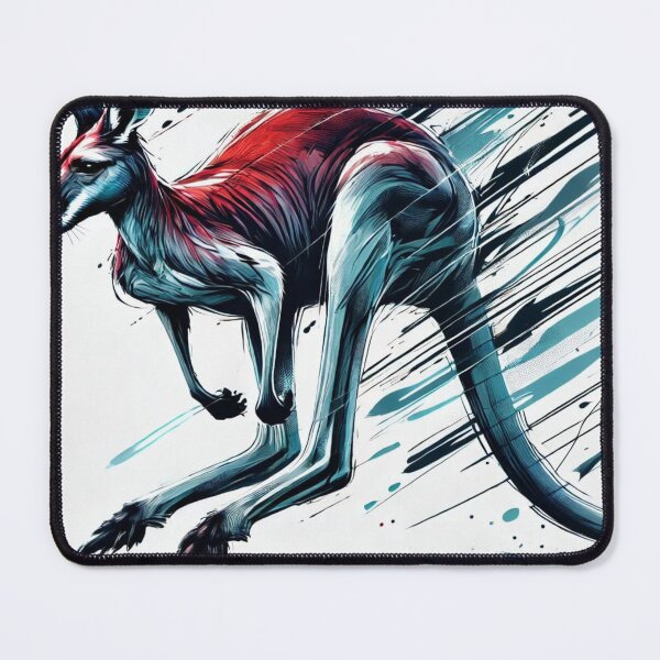 Item preview, Bounding Red Kangaroo – Ink and Cool Colors designed and sold by takeng07.