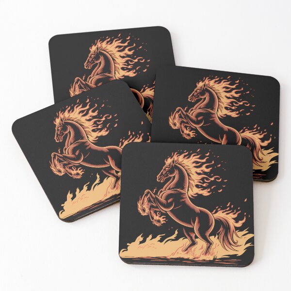 Item preview, Horse With A Fiery Mane designed and sold by Funny Vintage Stickers And T-Shirts.