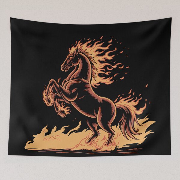 Item preview, Horse With A Fiery Mane designed and sold by Funny Vintage Stickers And T-Shirts.