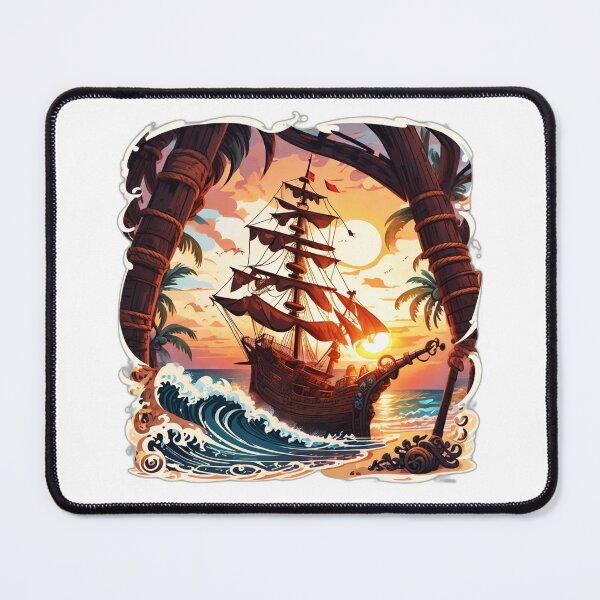 Item preview, Vintage Galleon Sailing at Sunset near Beach designed and sold by NautiChic.