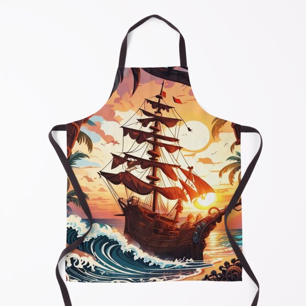 Item preview, Vintage Galleon Sailing at Sunset near Beach designed and sold by NautiChic.