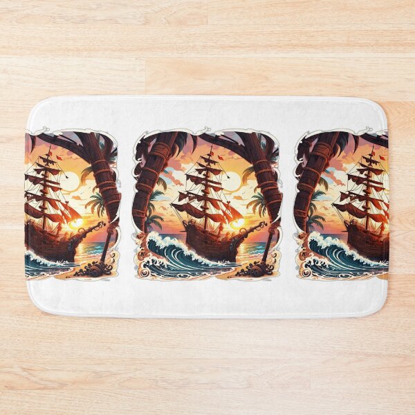 Item preview, Vintage Galleon Sailing at Sunset near Beach designed and sold by NautiChic.