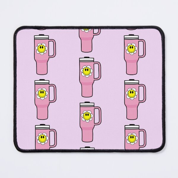 Item preview, Pink 40oz Tumbler Flask with Retro Smiley Face Flower - Coffee designed and sold by MrsCreative1.