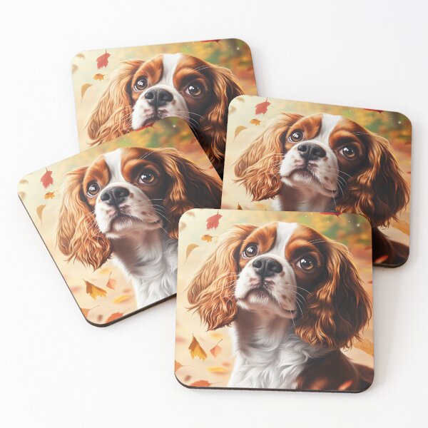 Item preview, Cavalier King Charles Spaniel in Autumn designed and sold by PetsArt.