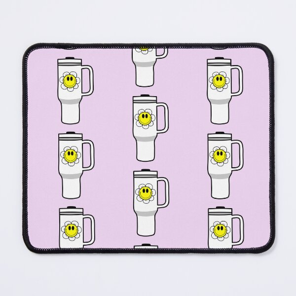 Item preview, White 40oz Tumbler Flask with Retro Smiley Face Flower - Coffee designed and sold by MrsCreative1.
