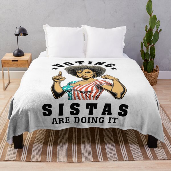 Item preview, Voting Sistas Are Doing It Funny Black Woman Voter USA Flag designed and sold by GrandeDuc.