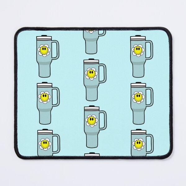 Item preview, Blue 40oz Tumbler Flask with Retro Smiley Face Flower - Coffee designed and sold by MrsCreative1.