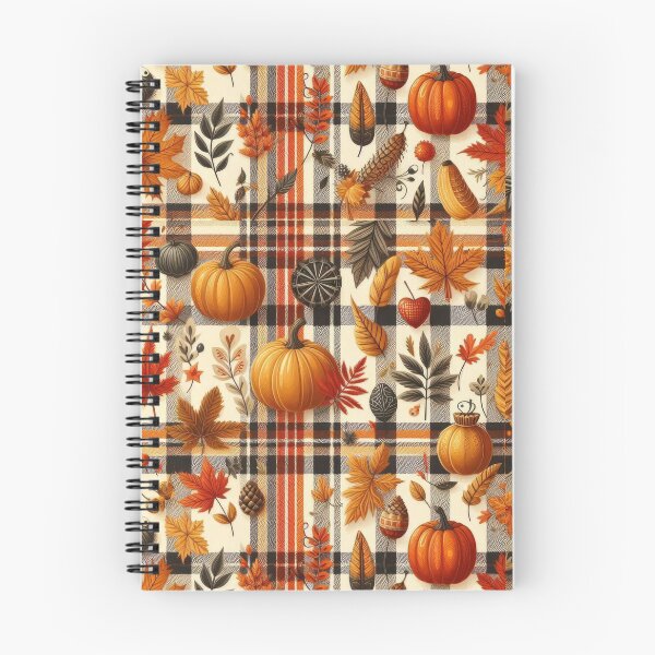 Item preview, Pumpkins, Maple Tree Leaves, Cozy Plaids Pattern designed and sold by MirucaDesign.