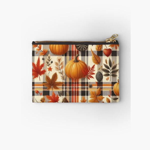 Item preview, Pumpkins, Maple Tree Leaves, Cozy Plaids Pattern designed and sold by MirucaDesign.