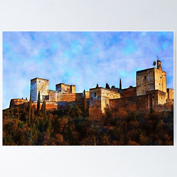 Item preview, Alhambra from Albaicin, Granada, watercolour effect designed and sold by paulboizot.