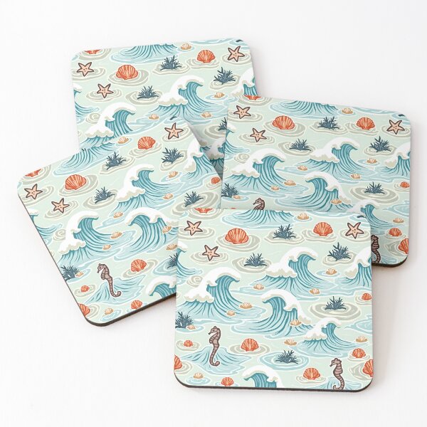 Item preview, Seaside Whimsy: Waves and Marine Life designed and sold by Furbulous Faces.