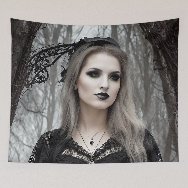 Item preview, Goth in black lacy robes designed and sold by Jennifer Morcom.