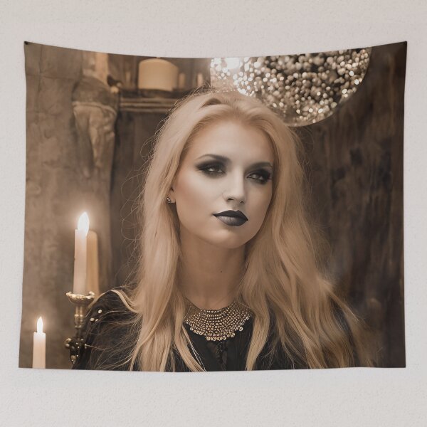 Item preview, Goth in black and gold lacy robes with orbs designed and sold by Jennifer Morcom.