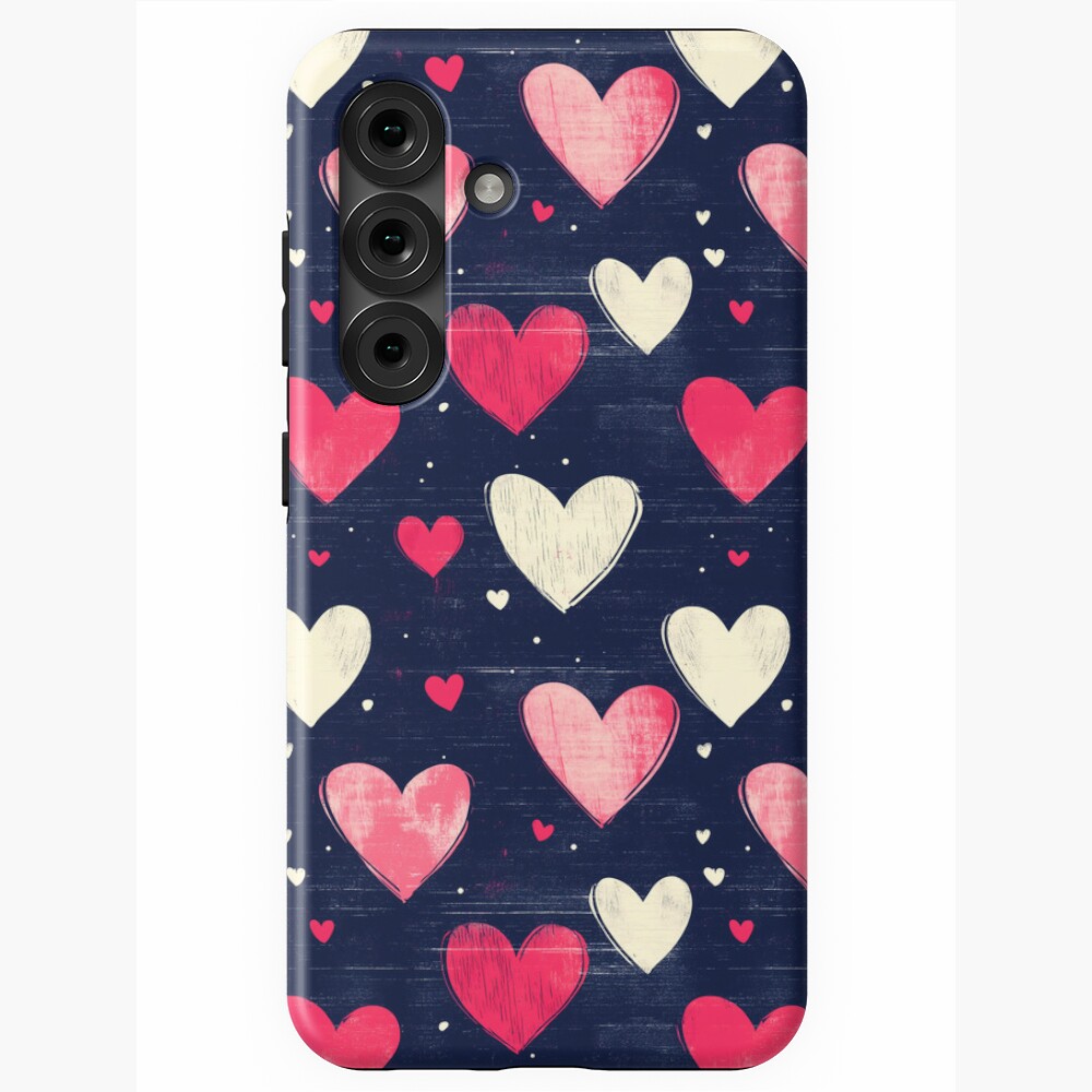 Samsung Galaxy Tough Case Sweetheart Confetti - Pink and White Heart Pattern Samsung Galaxy Tough Case