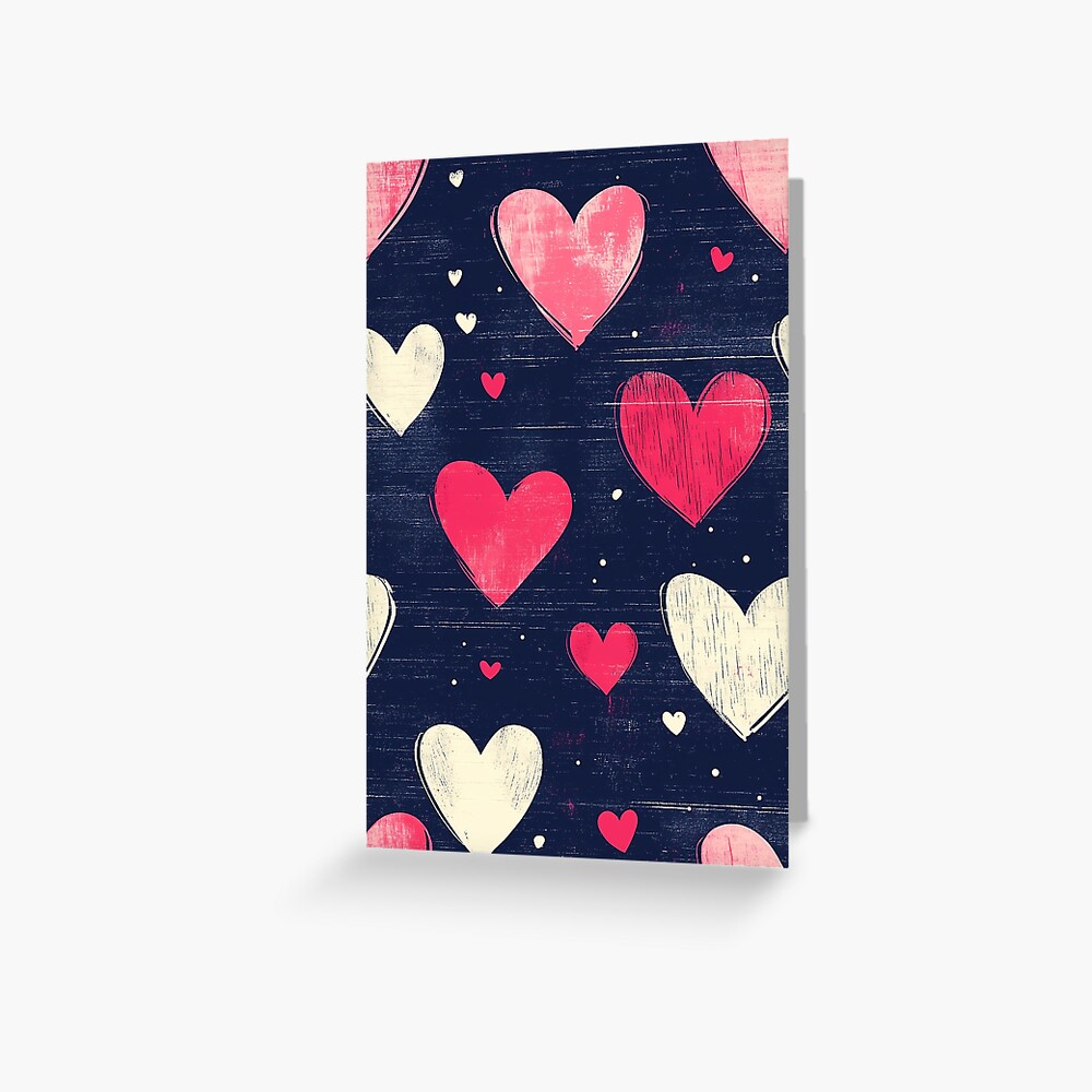 Sweetheart Confetti Greeting Card (Pink and White Pattern)
