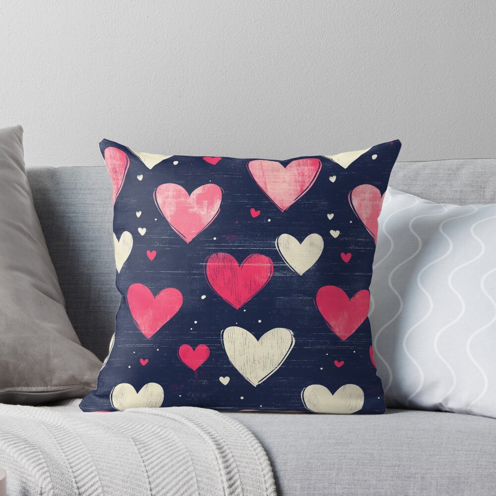 Sweetheart Confetti — Pink and White Heart Pattern