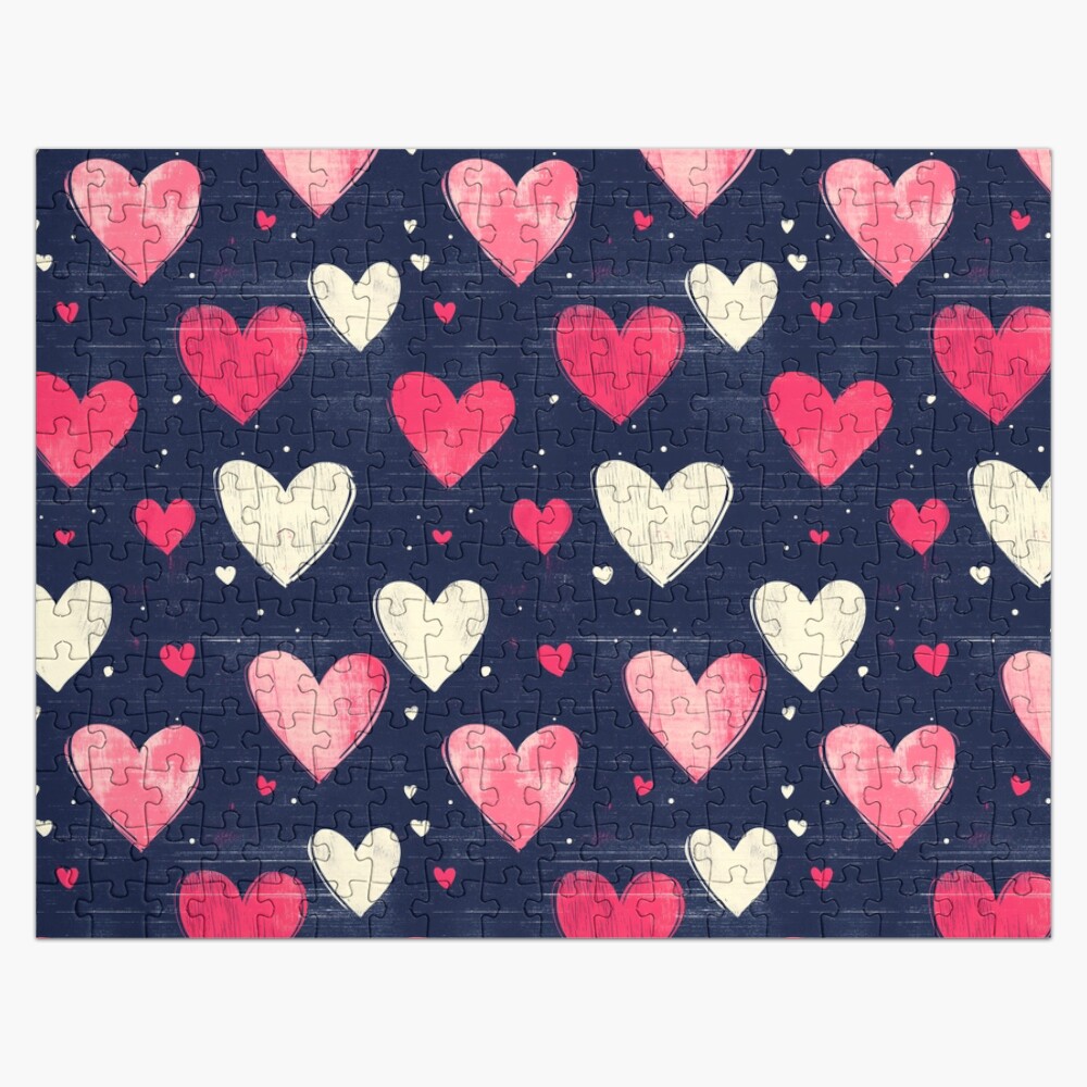 Sweetheart Confetti: Pink and White Heart Pattern