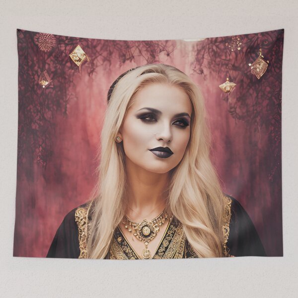 Item preview,  Goth in black and gold lacy robes with crystal ball designed and sold by Jennifer Morcom.
