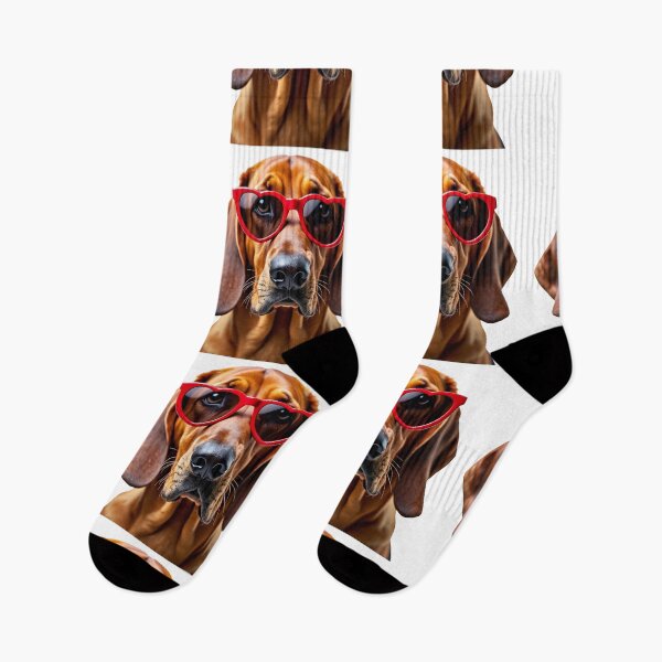 Item preview, Funny cool Bloodhound dog wearing a heart shape sunglasses designed and sold by LazyOwlStore.
