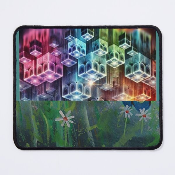 Item preview, Gradient Cubes Meet hand Painted lilies designed and sold by annenambiro.