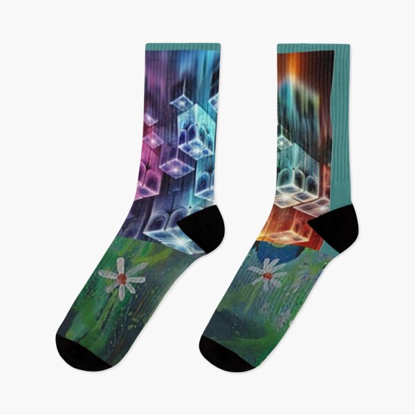 Item preview, Gradient Cubes Meet hand Painted lilies designed and sold by annenambiro.