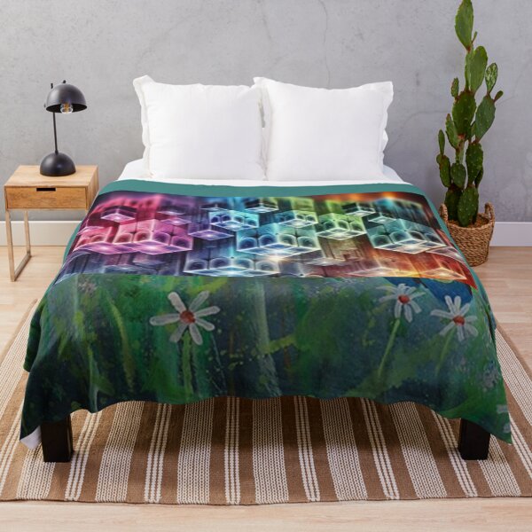 Item preview, Gradient Cubes Meet hand Painted lilies designed and sold by annenambiro.