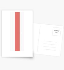 Red stripe White background Postcards