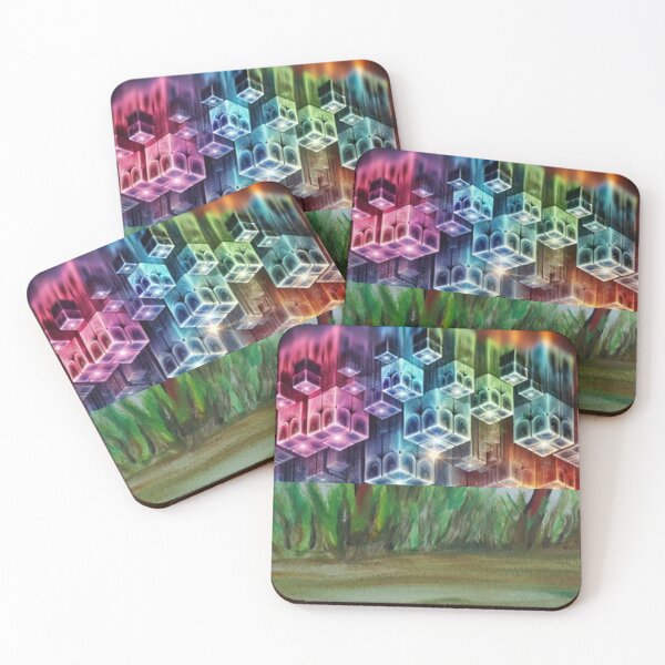 Item preview, Earthly Geometry: Ombre Cubes and Stripes of Vegetation designed and sold by annenambiro.