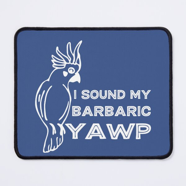 Item preview, "I sound my barbaric yawp" plus cockatoo (white) designed and sold by Ofeefee.