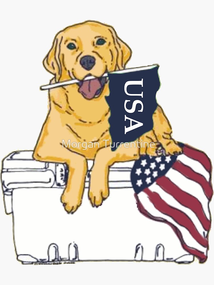Thumbnail 3 von 3, Sticker, Hund auf Kühler mit Flagge designt und verkauft von MorganNicole021.
