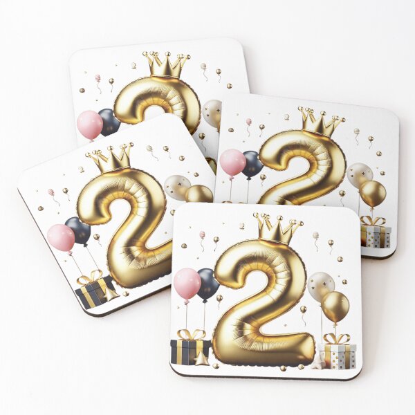 Item preview, Golden Balloon Number 2 with Crown and Festive Party Decorations  designed and sold by momo9981.