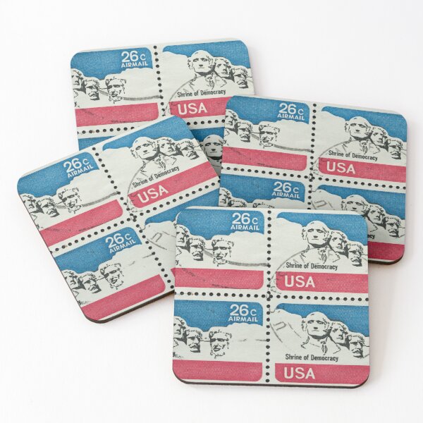 Item preview, Four identical american postage stamps of Mount Rushmore circa 1974 designed and sold by Photopat.