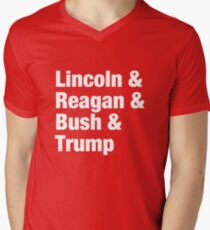 Lincoln & Reagan & Bush & Trump Men's V-Neck T-Shirt