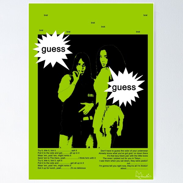 Item preview, Charlie XCX Billie Eilish Guess designed and sold by mollycurtisgraphics.