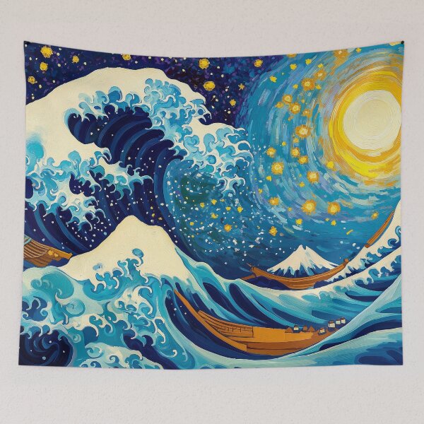 Item preview, Great wave off kanagawa Starry night designed and sold by Fadawich.