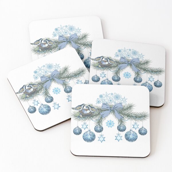 Item preview, blue chinoiserie christmas designed and sold by GlobalPrintArt.