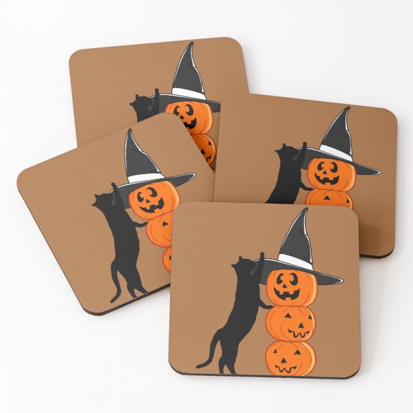 Item preview, Black Cat Climbing Pumpkins – Fun Halloween Cat Design designed and sold by Stefiivn.