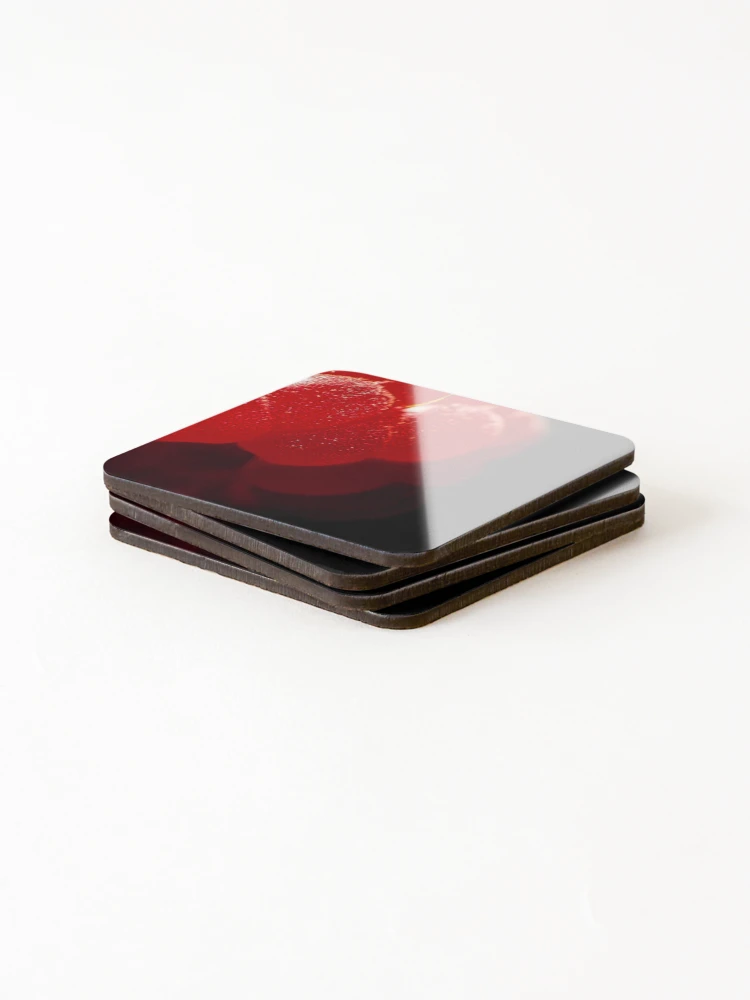 Thumbnail 4 of 5, Coasters (Set of 4), Macro Raspberry designed and sold by numberchic.