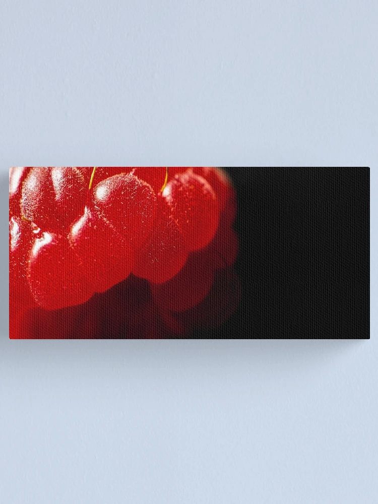 Thumbnail 1 of 3, Canvas Print, Macro Raspberry designed and sold by numberchic.